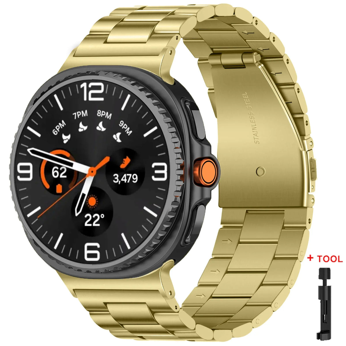 Original Adapter Stainless Steel Band for Samsung Galaxy Watch 8 & 9 / 8 Classic / Ultra 47mm – Metal Bracelet