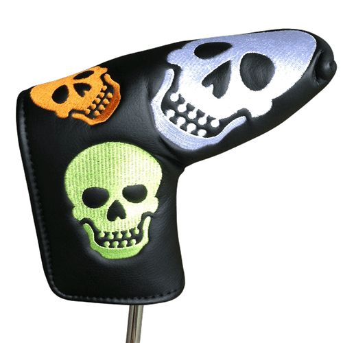 Rainbow Skulls Embroidered Blade Putter Cover by ReadyGOLF