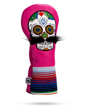 Load image into Gallery viewer, Mustache Sugar Skull - Driver Cover Pink