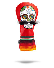 Load image into Gallery viewer, Mustache Sugar Skull - Driver Cover Red