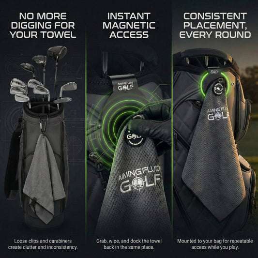 Stubby Magnetic Golf Towel + Landing Pad System