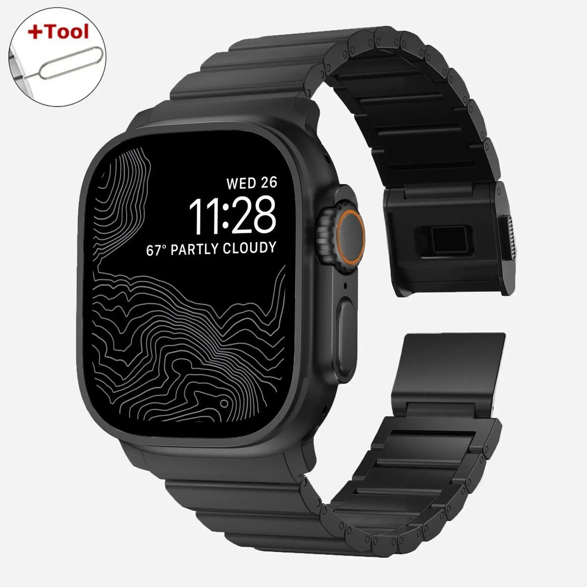 Luxury Steel Strap for Apple Watch Band Series 10/9/8/7/6/5 SE / Ultra 8 1/2
