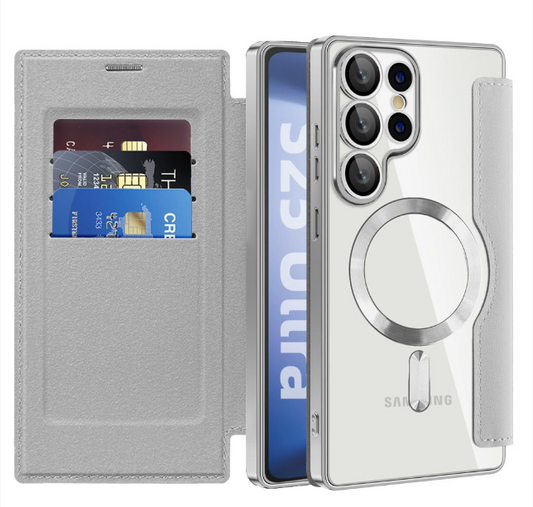 Samsung Galaxy S25 Magnetic Flip Card Leather Case – S25 / S24 / S23 / S22 Series