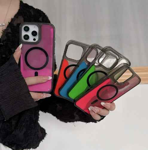 Luminous Quicksand Magnetic iPhone Case – Soft Edge Hard Back | iPhone 16/15/14/13/12