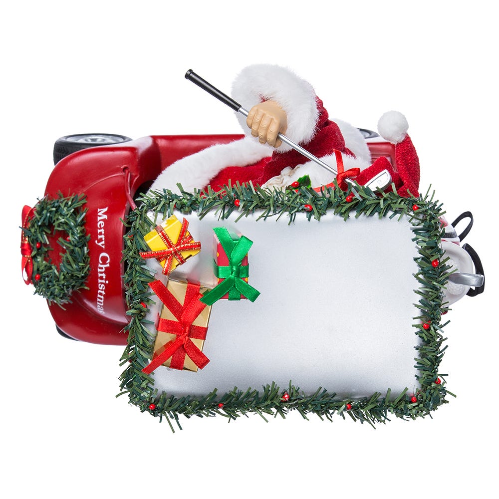 Santa Driving Golf Cart - 11 inch Fabriche