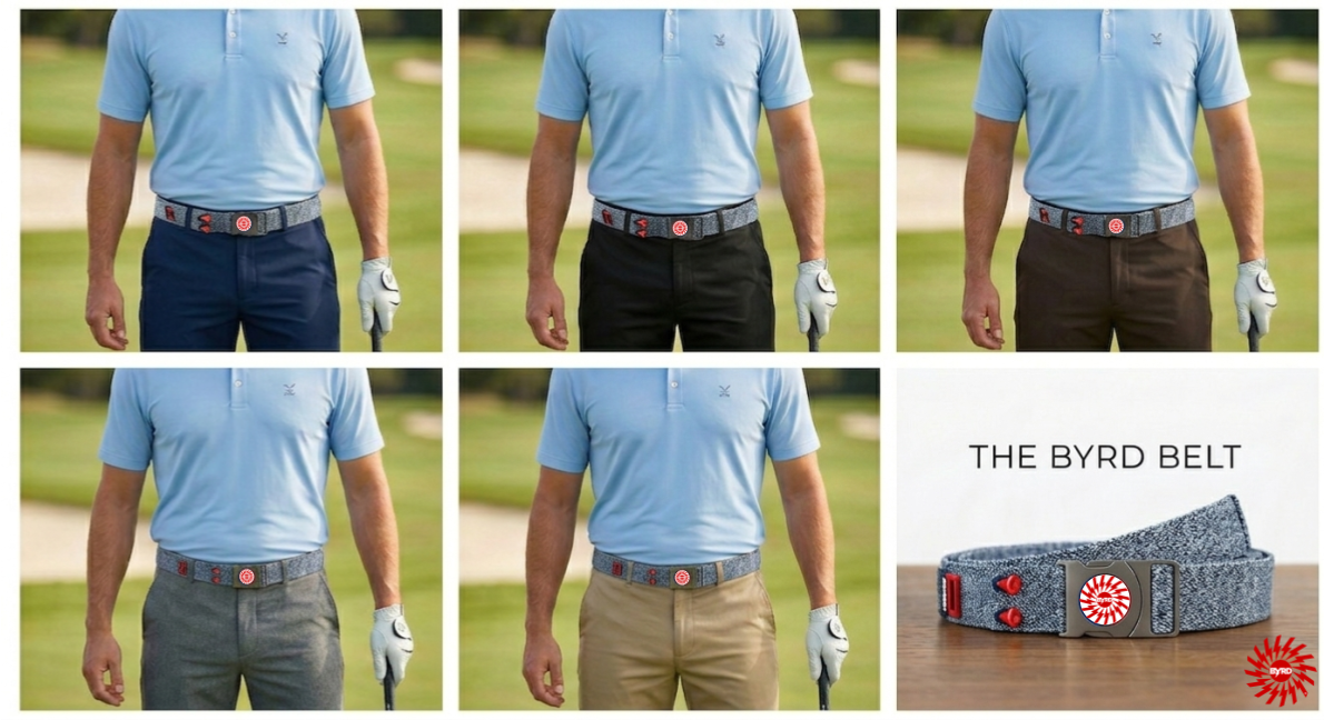 THE BYRD GOLF BELT - Heather Blue