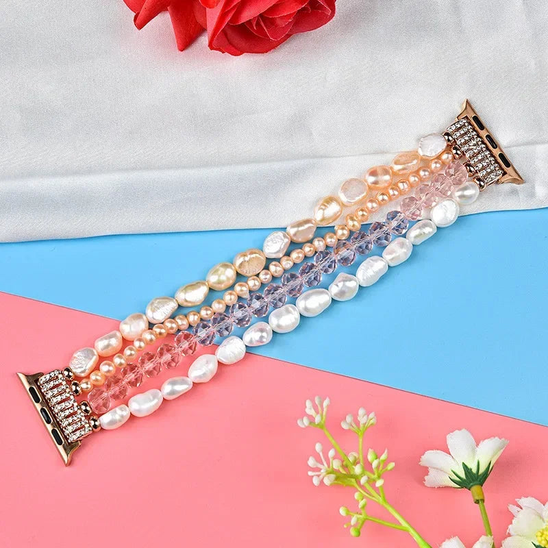 Real Pearl Apple Watch Band Series 11/10/9/8/7/6/5/4/ SE / Ultra 1/2/3