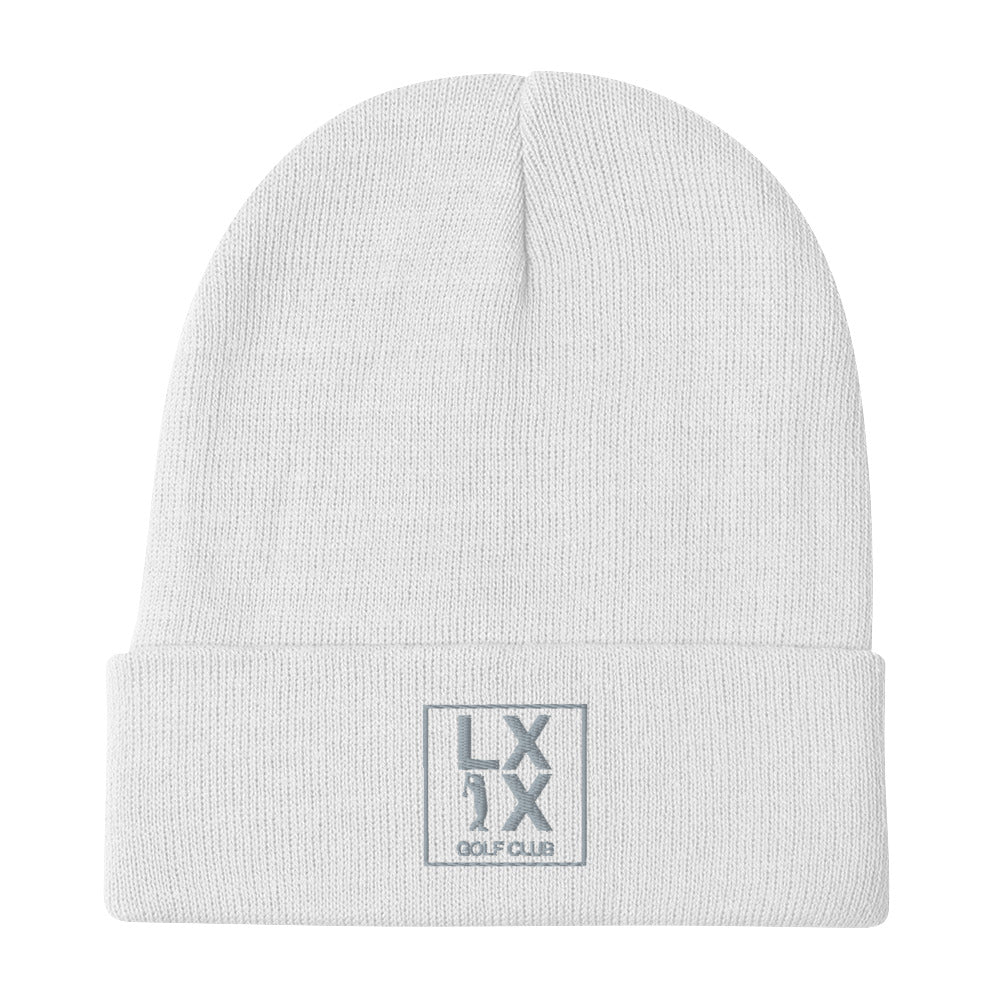 Box Logo Embroidered Beanie - Gray Logo