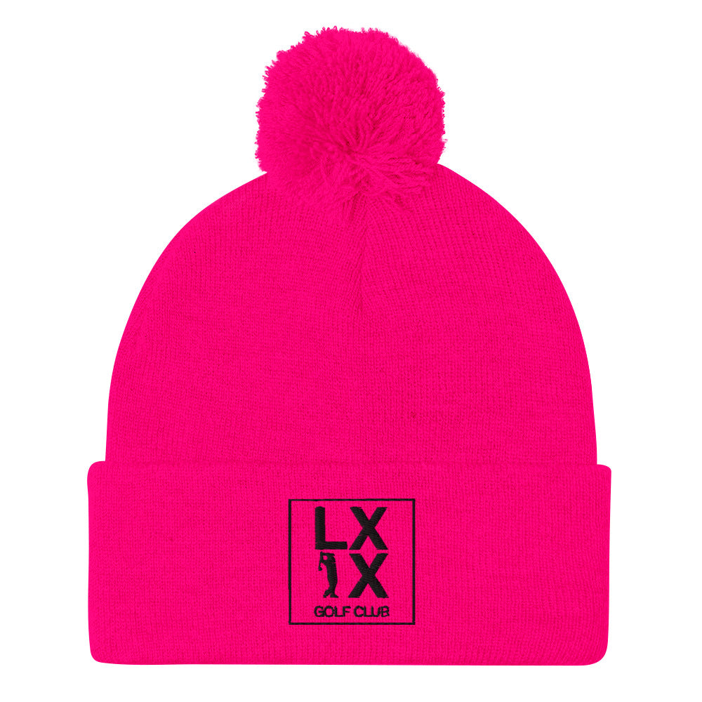 Box Logo Pom-Pom Beanie - Black Logo