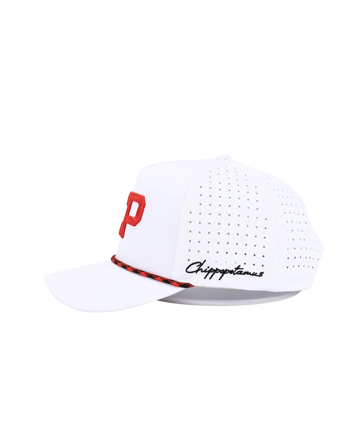 Crown Point White Rope Hat - Chippopotamus Red