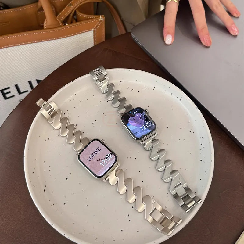 Steel Strap For Apple Watch Band Series 11/10/9/8/7/6/5/4/ SE / Ultra 1/2/3