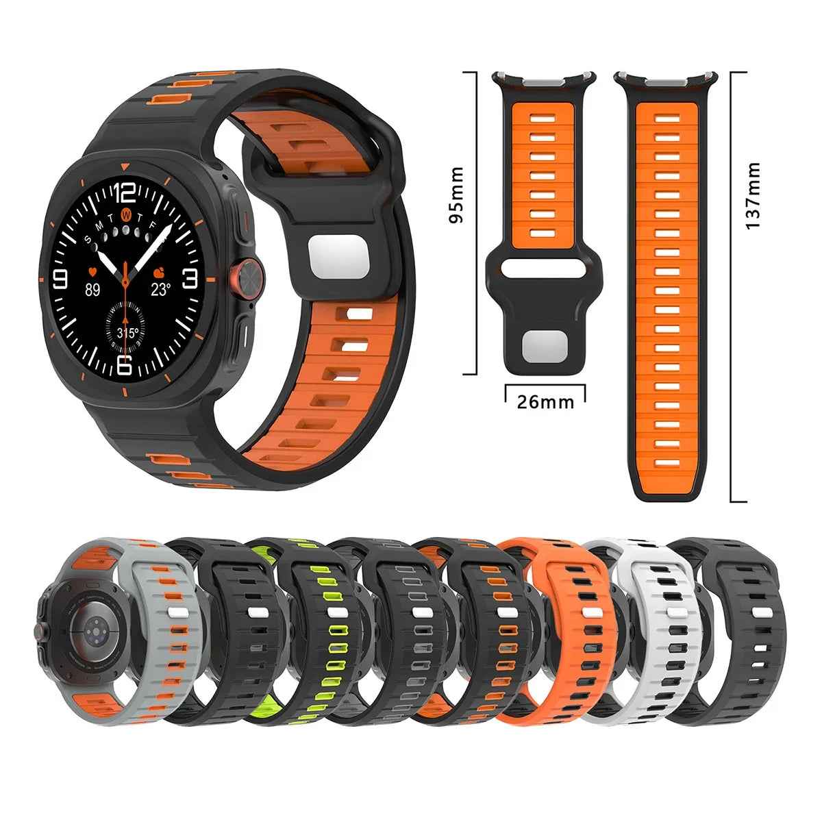 Silicone Samsung Galaxy 7 Ultra Watch Band 47MM
