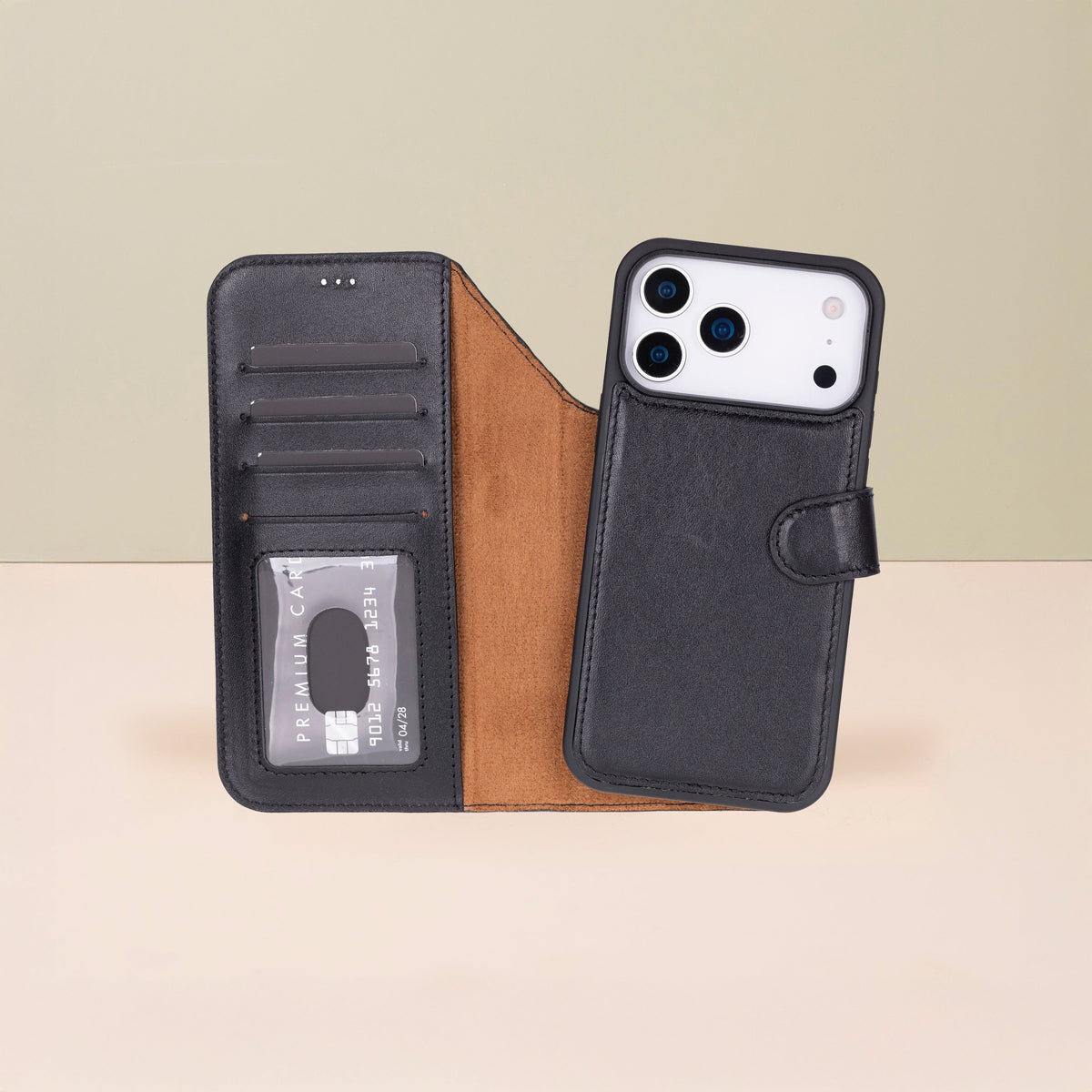 Leather iPhone 18 Pro Max Wallet Case – Black - Austin
