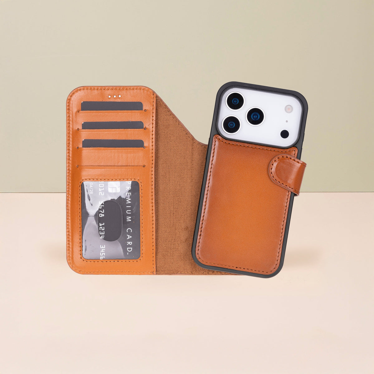 Leather iPhone 18 Pro Max Wallet Case – Rustic Brown - Austin