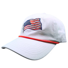Load image into Gallery viewer, American Flag Baseball Hat w/ Red Rope
