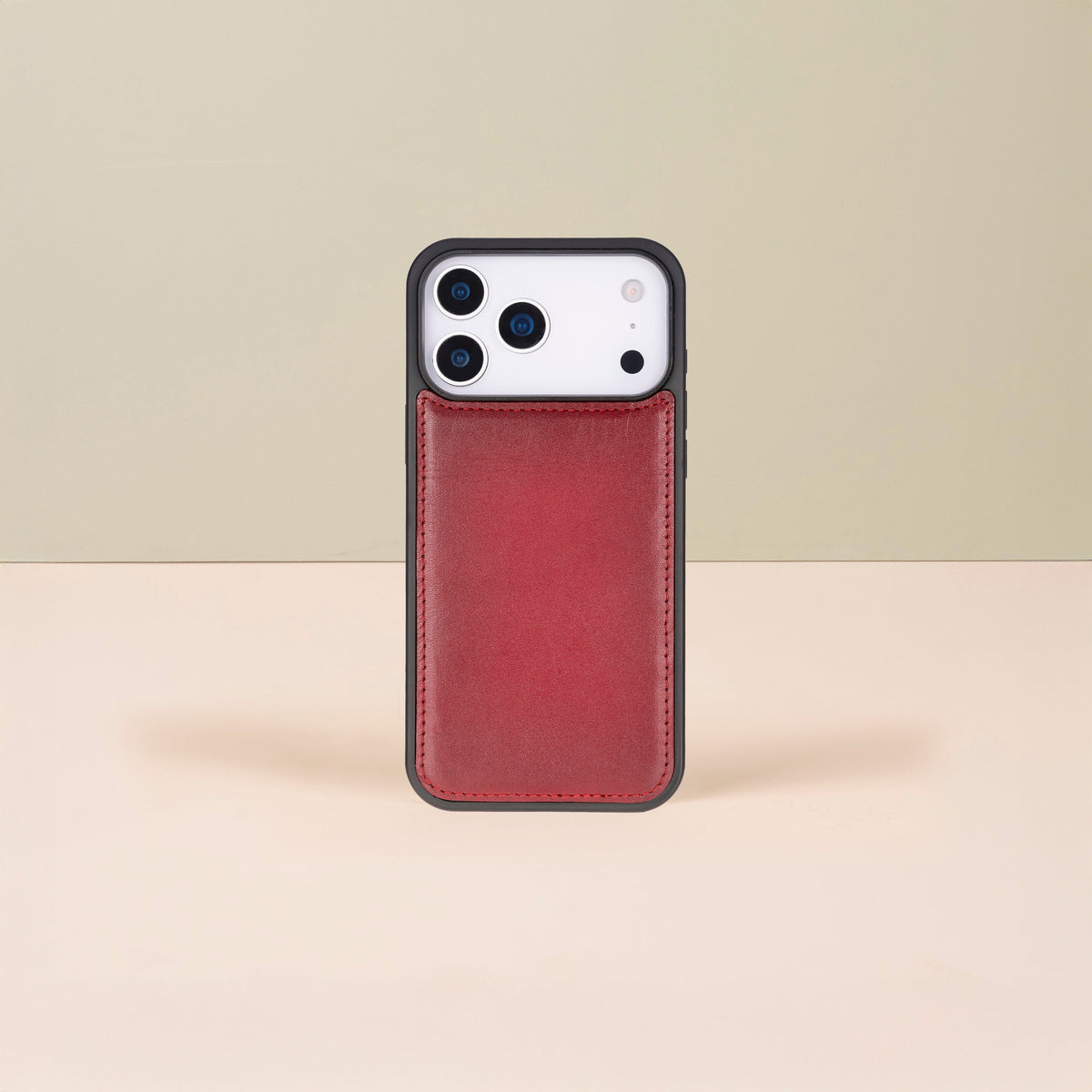 Leather iPhone 18 Pro Max Wallet Case – Red - Austin