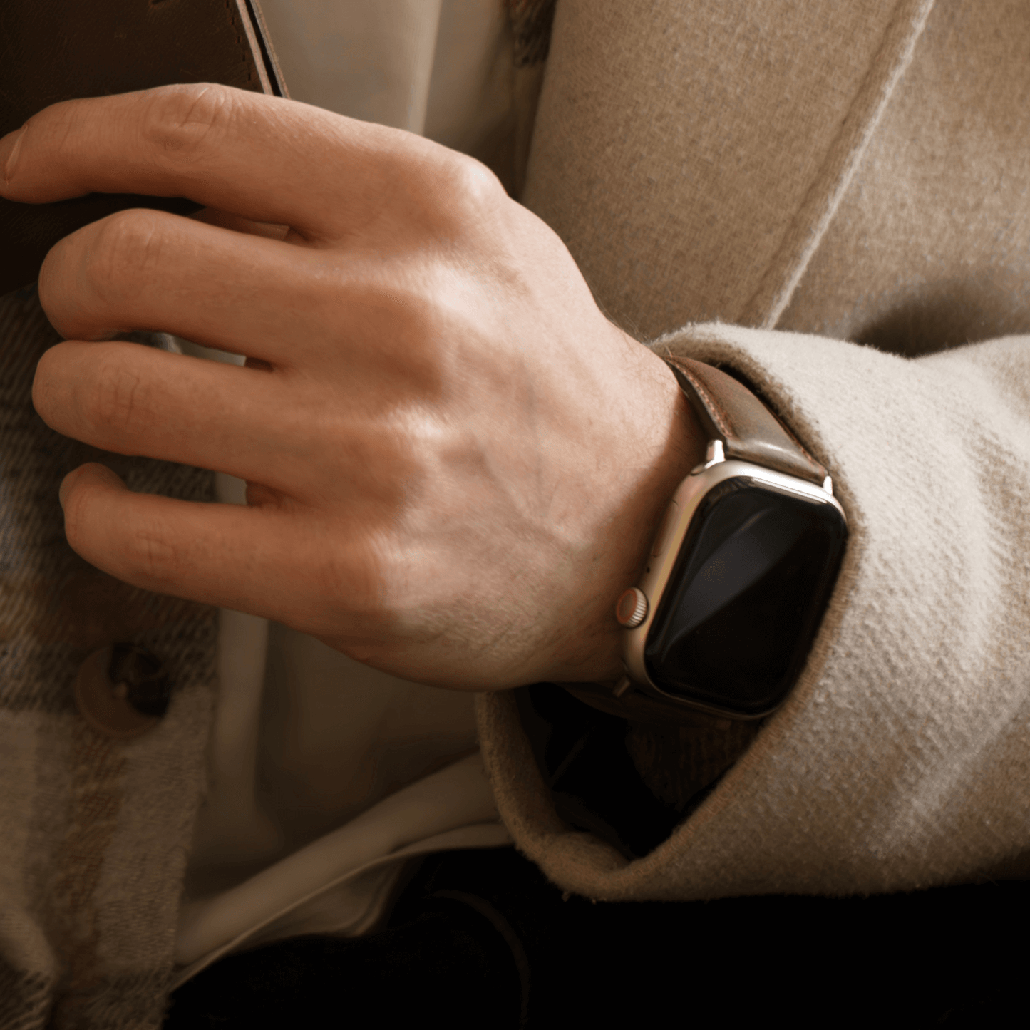 Apple Watch Red Leather Strap - Boston