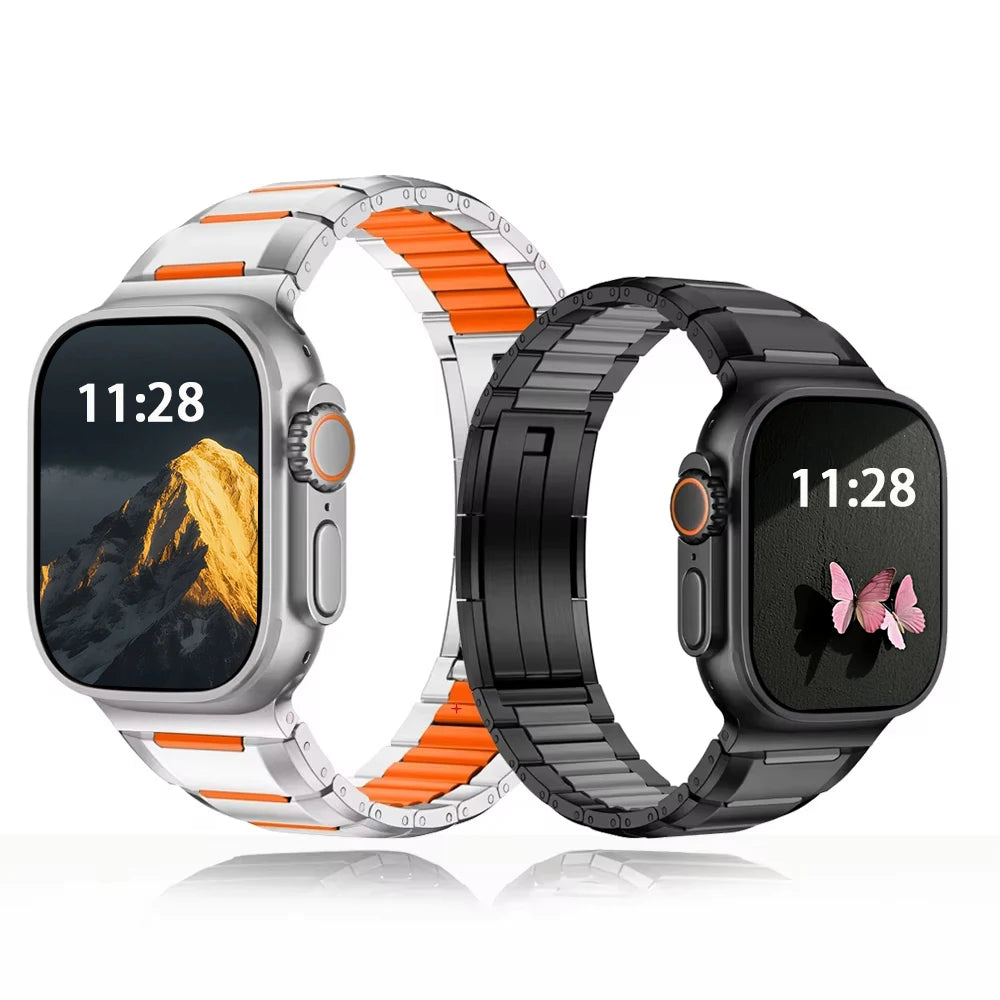 Steel & Silicone Apple Watch Band Series 11/10/9/8/7/6/5/4/ SE / Ultra 1/2/3