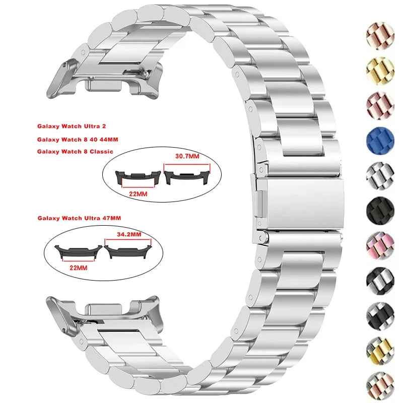 Luxury Stainless Steel Integrated Band for Samsung Galaxy Watch 8 & 7 I 40MM, 44MM, 46MM, 47MM