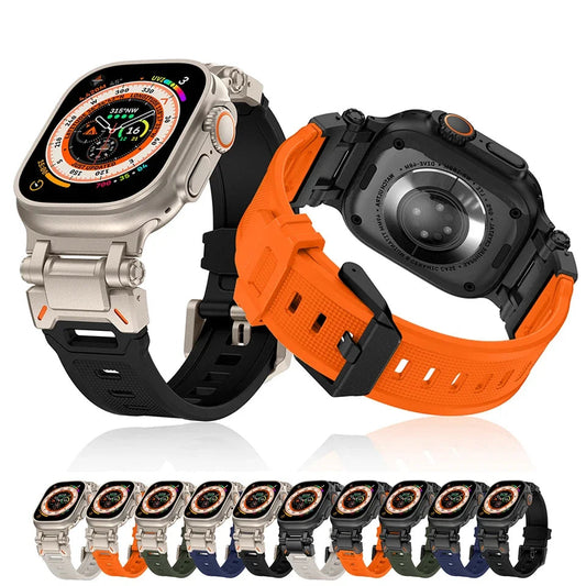 Silicone Apple Watch Band with Steel Buckle 42/44/45/49 MM