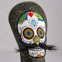 Load image into Gallery viewer, Mustache Sugar Skull - Fairway Cover Green Camo
