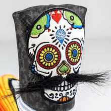 Load image into Gallery viewer, Mustache Sugar Skull - Blade Putter Cover Gray Camo
