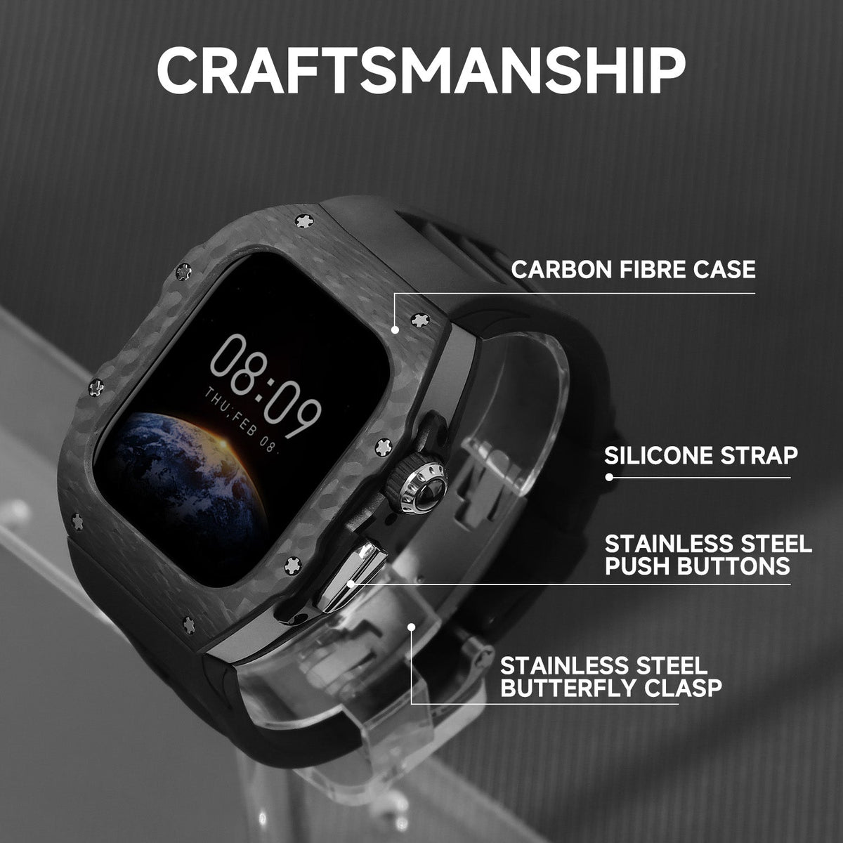 Luxury Mod Kit for Apple Watch 10/11 (42/46mm) - Black Edition