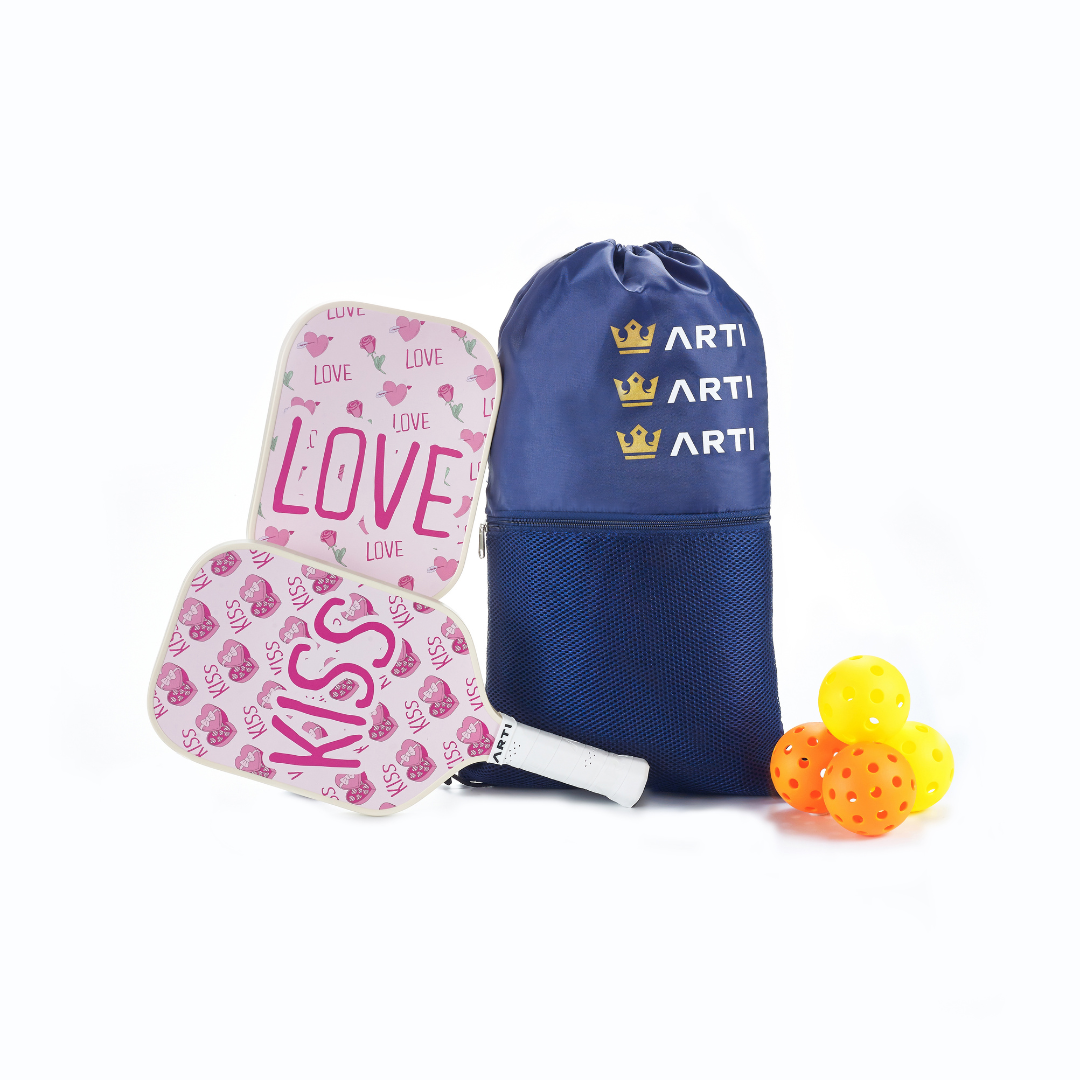 ARTI Fiberglass "Love & Kiss" Pickleball Paddle Set - USA Pickleball Approved