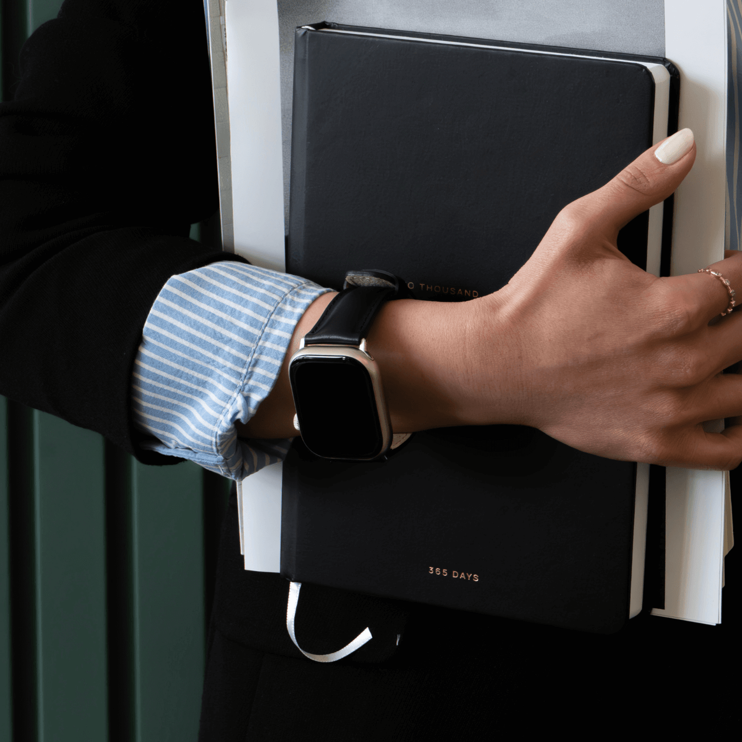 Luxury Double Wrap Cream Leather Apple Watch Band - San Diego