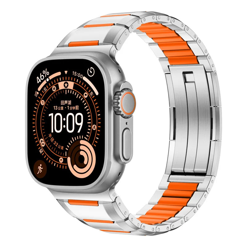 Steel & Silicone Apple Watch Band Series 11/10/9/8/7/6/5/4/ SE / Ultra 1/2/3