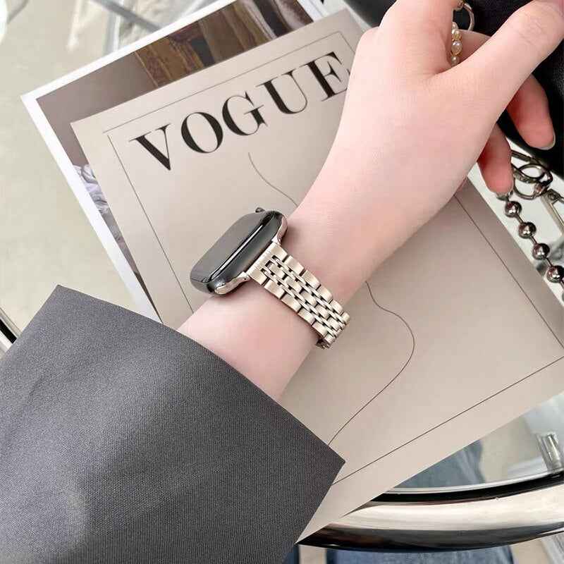 Stainless Steel Wicker Apple Watch Band Series 11/10/9/8/7/6/5/4/ SE / Ultra 1/2/3