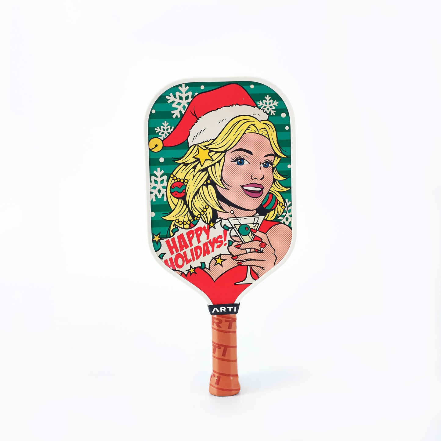 ARTI 16mm T700 Carbon Fiber Kristen & Kristy "Happy Holidays" Pickleball Paddle - USA Pickleball Approved