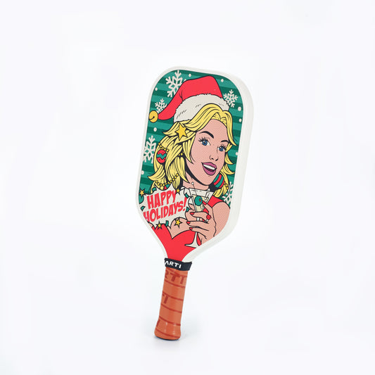 ARTI 16mm T700 Carbon Fiber Kristen & Kristy "Happy Holidays" Pickleball Paddle - USA Pickleball Approved
