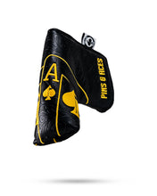 Load image into Gallery viewer, Black/Gold Ace of Spades - Blade Putter Cover
