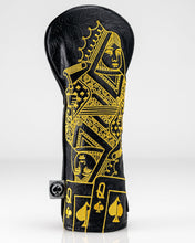 Load image into Gallery viewer, Black/Gold Queen of Spades - Fairway Cover
