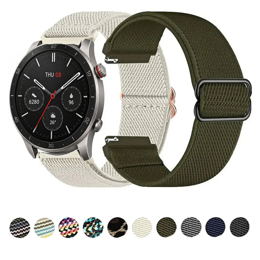 Amazfit Balance, GTR, GTS & Bip Patterned Stretch Nylon Band, Slider