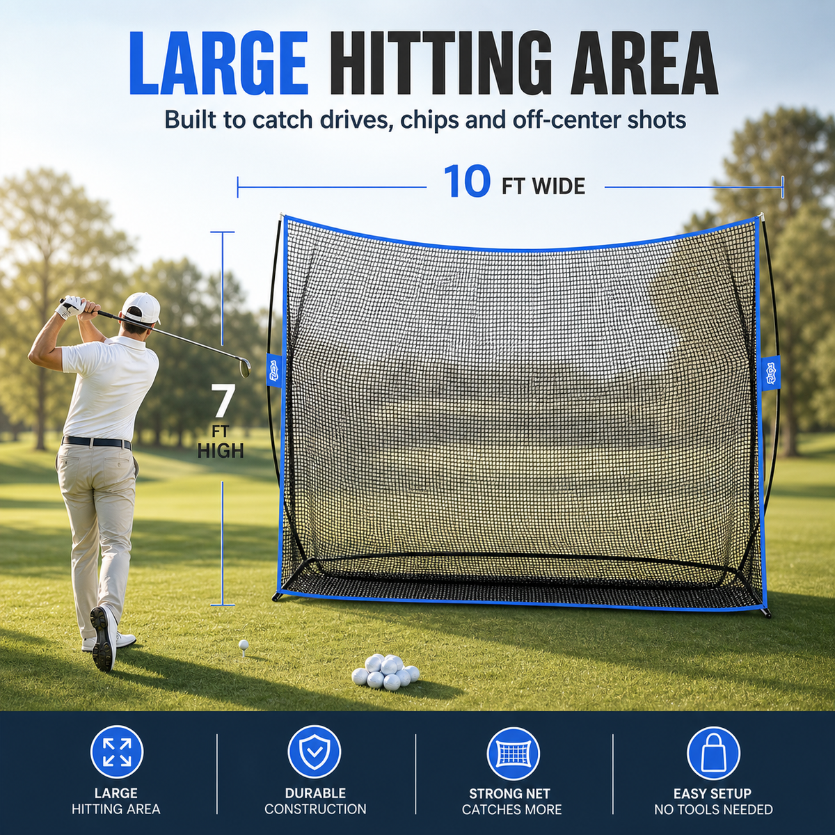 Golf Practice Net - Surface Wall (10ft x 7ft)