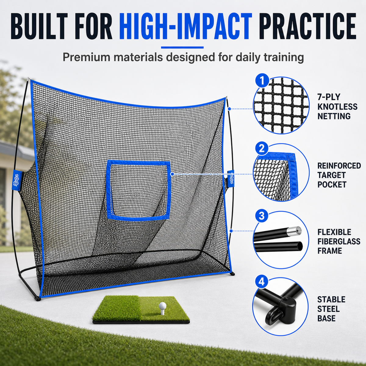 Golf Practice Net - Surface Wall (10ft x 7ft)