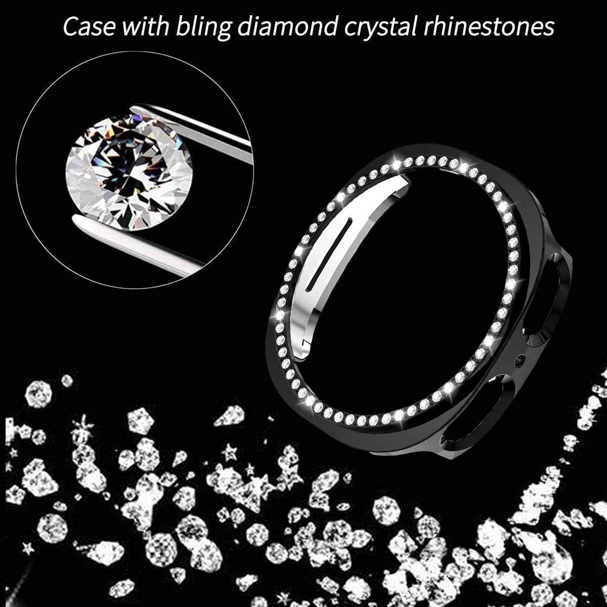 Diamond Samsung Galaxy Watch 8, 7, 6, 5, 4 Case 40MM, 44MM, Protective Case PC