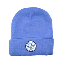 Load image into Gallery viewer, Blue Knit Beanie w/ White Talon Circle Logo

