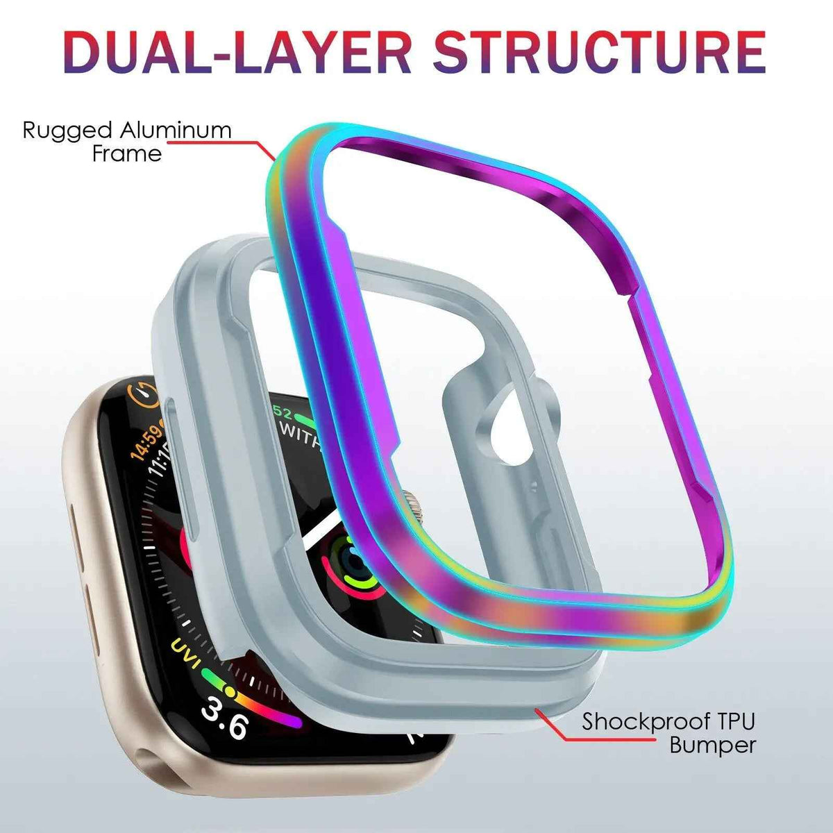 Aluminum Alloy Case for Apple Watch ultra 1-2-3 Series 9 8 7 6 5 4 3 2 1 SE