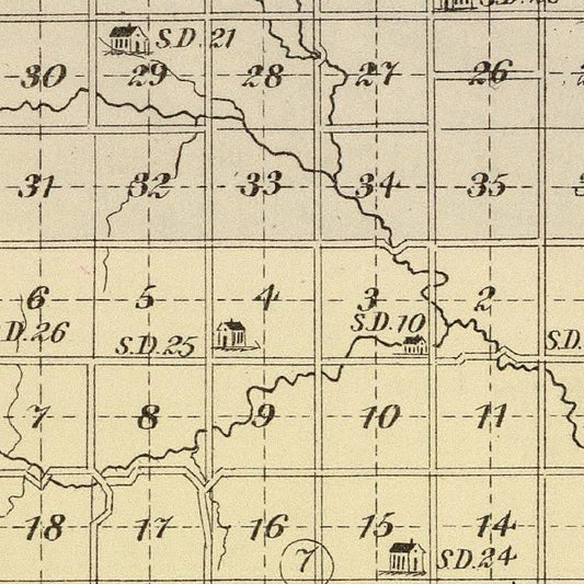 Vintage Map of Golfax County, Nebraska 1885