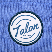 Load image into Gallery viewer, Blue Knit Beanie w/ White Talon Circle Logo
