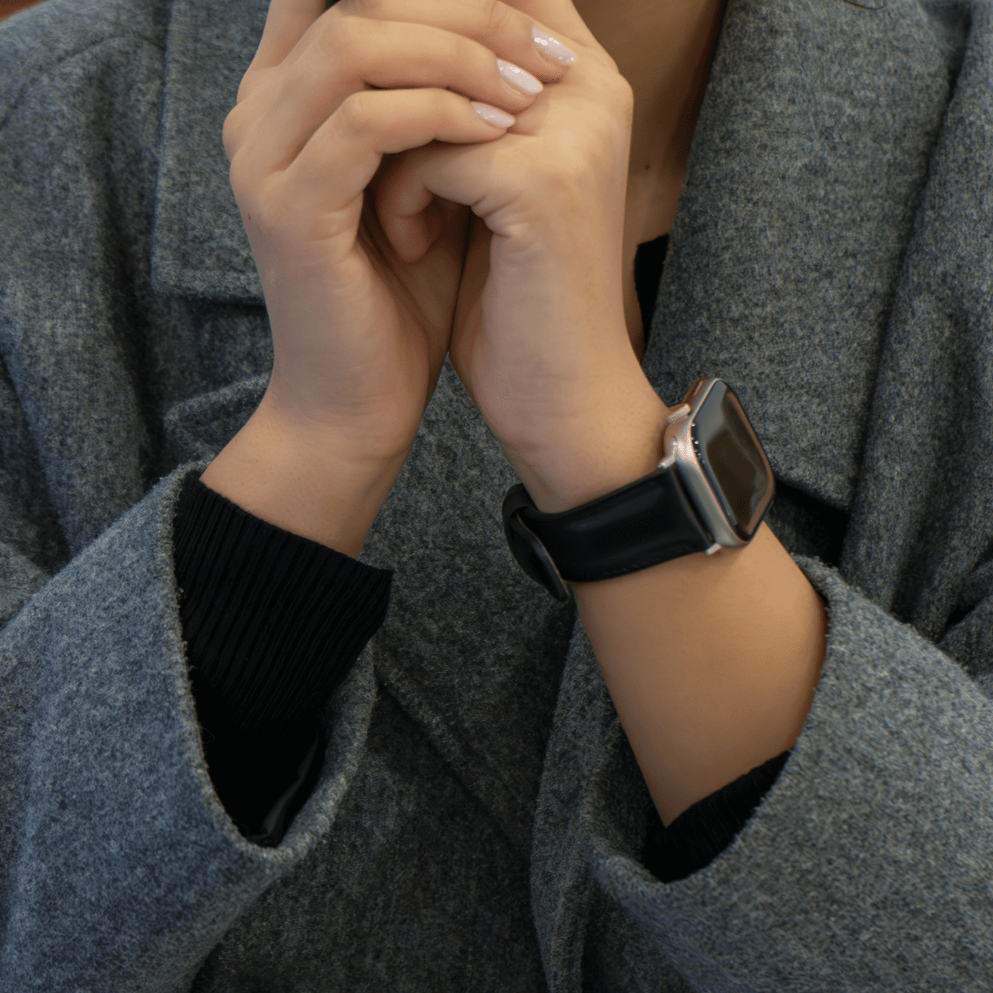 Luxury Double Wrap Grey Leather Apple Watch Band - San Diego