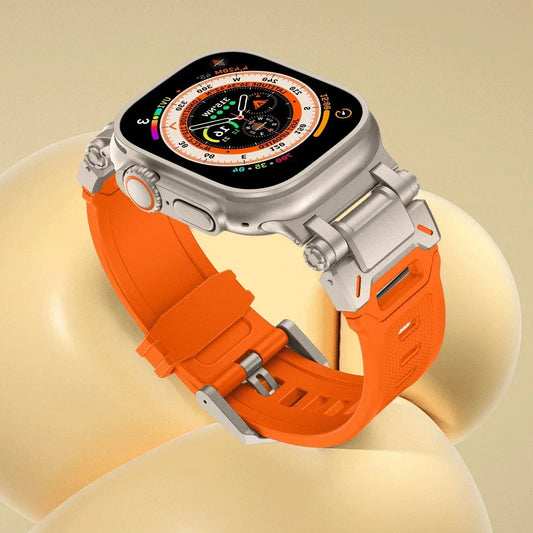 Silicone Apple Watch Band with Steel Buckle 42/44/45/49 MM