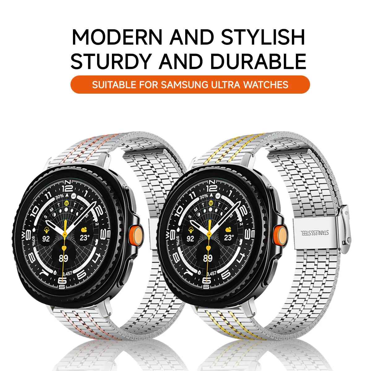 Steel Band For Samsung Galaxy Watch 8 Classic 46MM, Galaxy Watch 8, 40MM, 44MM, Ultra 47MM