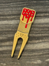 Load image into Gallery viewer, Tyson Lamb Crafted Red and Blue Eclair Divot Tool
