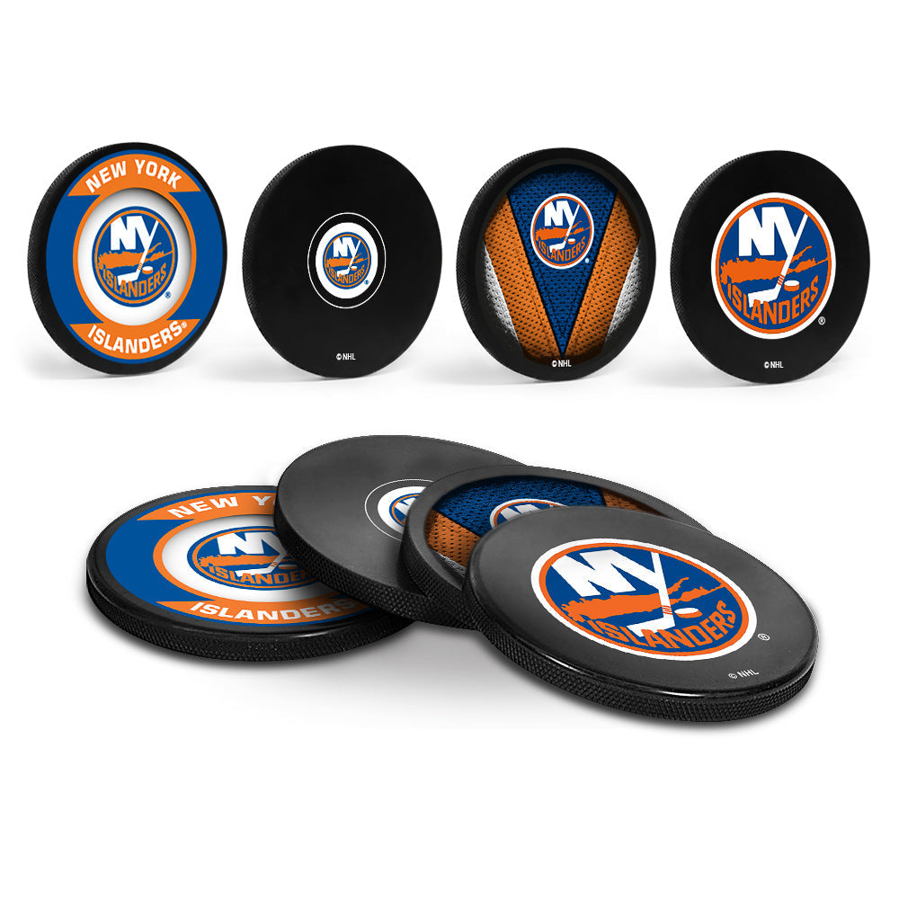 New York Islanders Hockey Puck Coaster Set