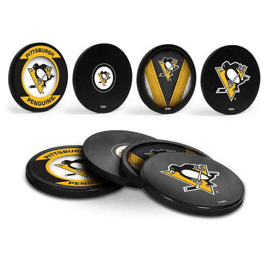 Pittsburgh Penguins Hockey Puck Coaster Set