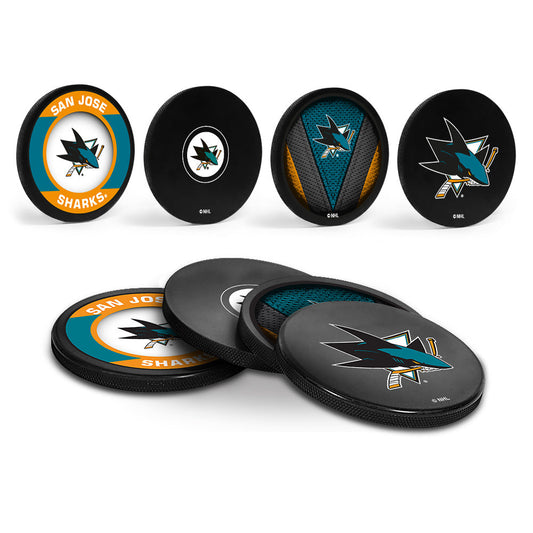 San Jose Sharks Hockey Puck Coaster Set